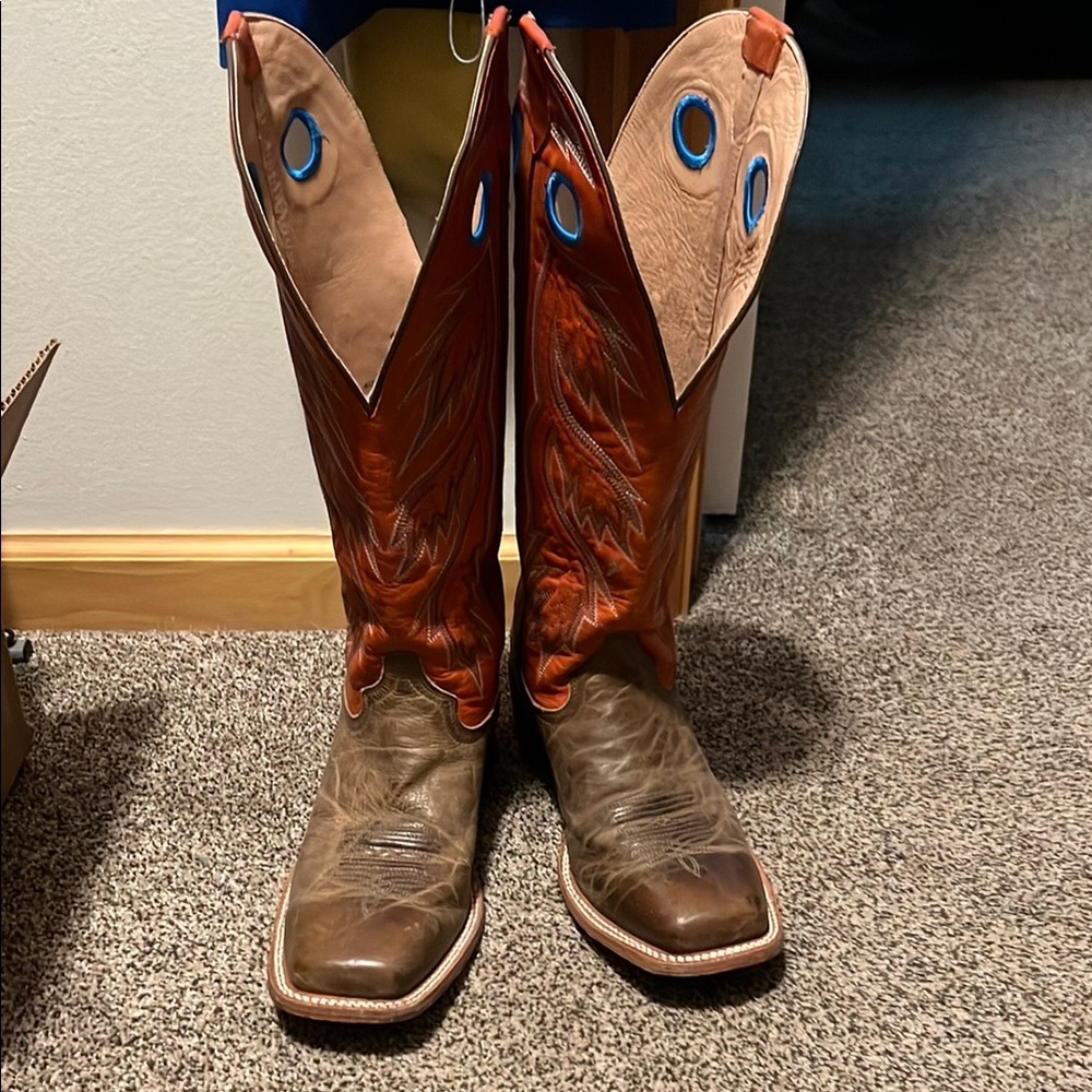 Brown and Orange Western Cowboy Boots